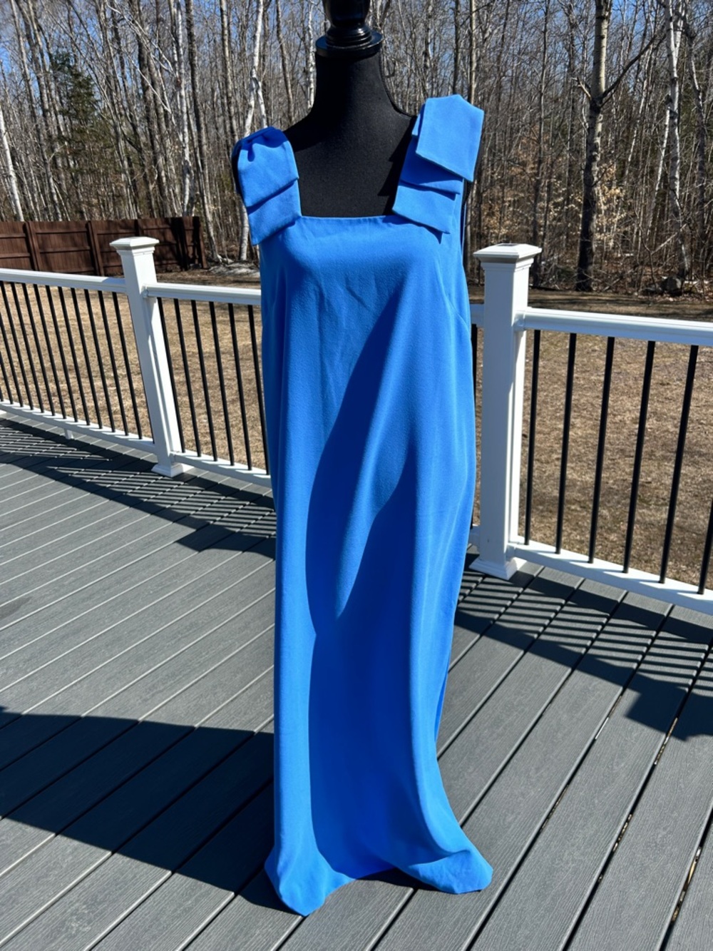 Lilly Pulitzer Cobalt Blue Bow-Shoulder Sleeveless Maxi Dress - Picture 2 of 5